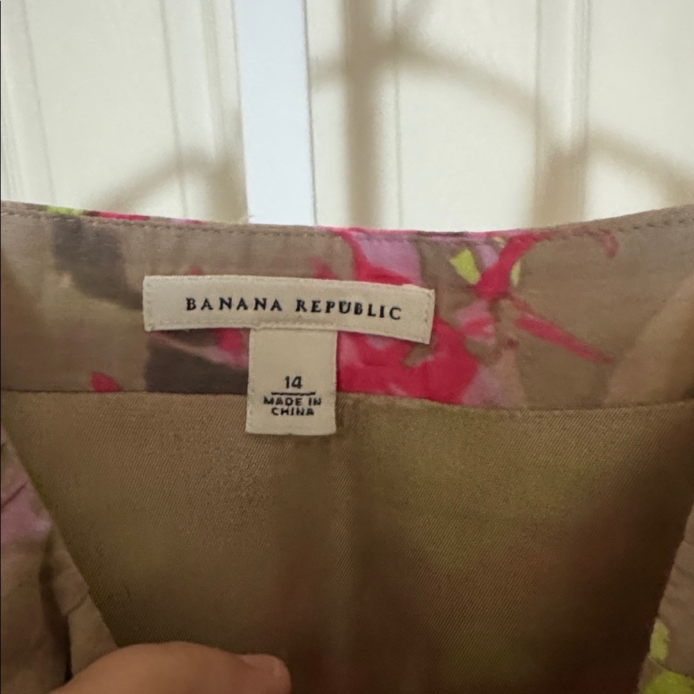 Banana Republic Floral Midi Dress - Pink and Green - Picture 2 of 5